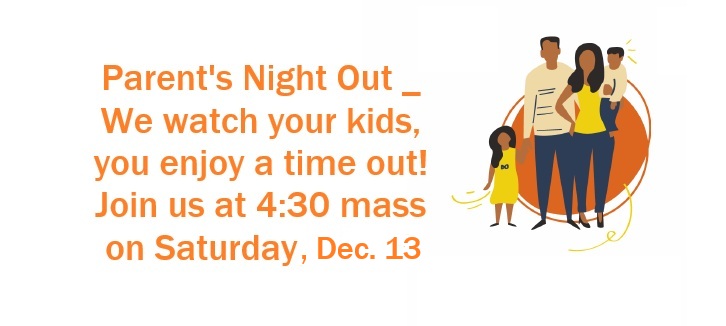 Save the Date - Parent's Night Out on Saturday, Nov. 1